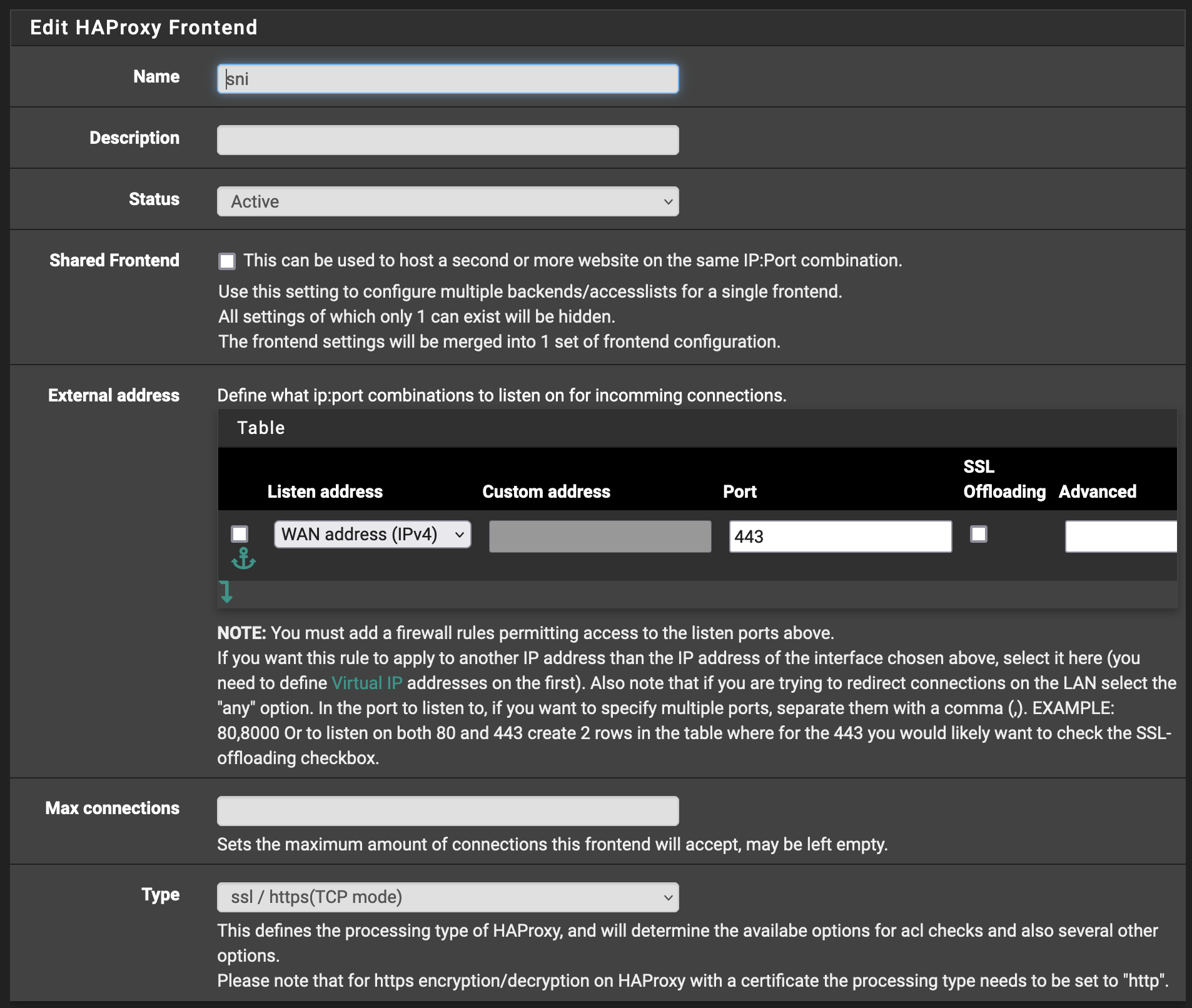 sni HAProxy Frontend